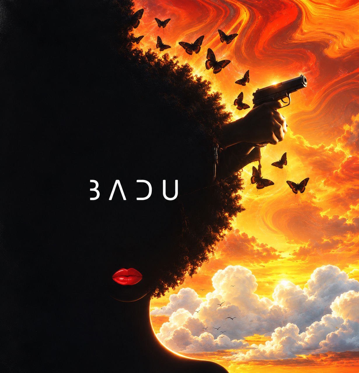 "Badu" — #badu #coverart #graphicdesign #compositing #surrealism #afroart #shortfilm