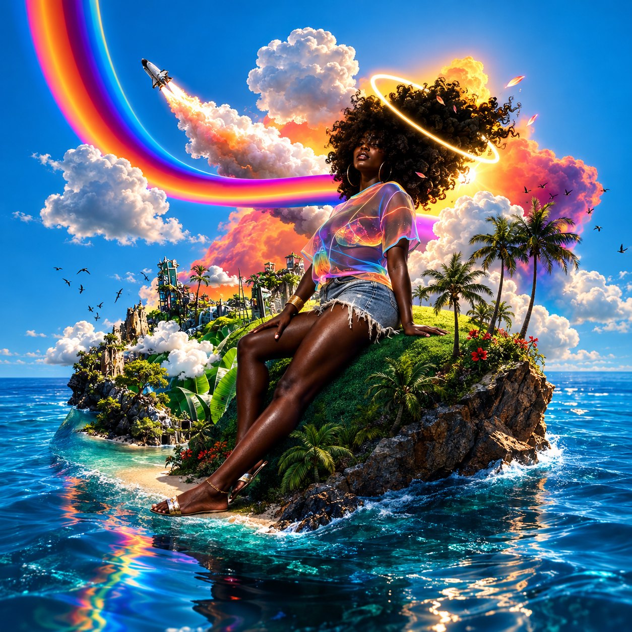 #commission #graphicdesign #surrealism #compositing #afroart