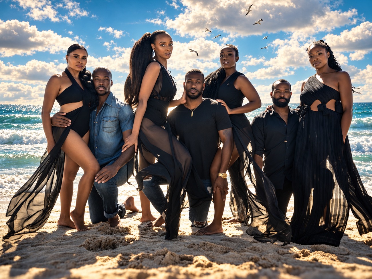 "Stepford Side Chixx: Season 2" — #photography #afroart #campaign #photocommission #beach #field #group #series